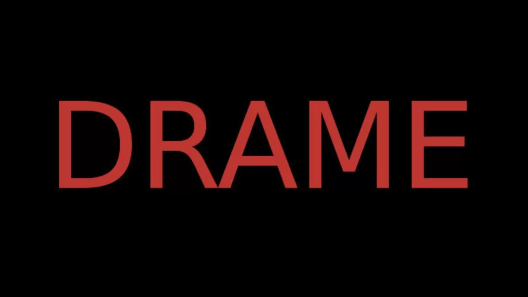 mot DRAME en rouge sur fond noir