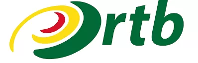 Logo vert jaune rouge avec les lettres rtb sur fond blanc