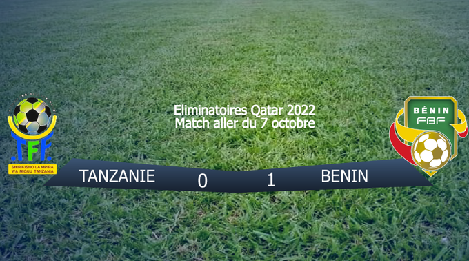 Score 1 à 0 affiché sur un fond de gazon avec les logos des fédérations de football de deux pays