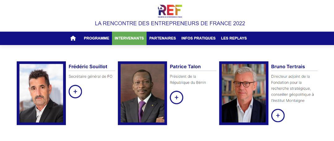 Trois portraits d hommes présentés en ligne avec leurs fonctions respectives sur un site d événement professionnel
