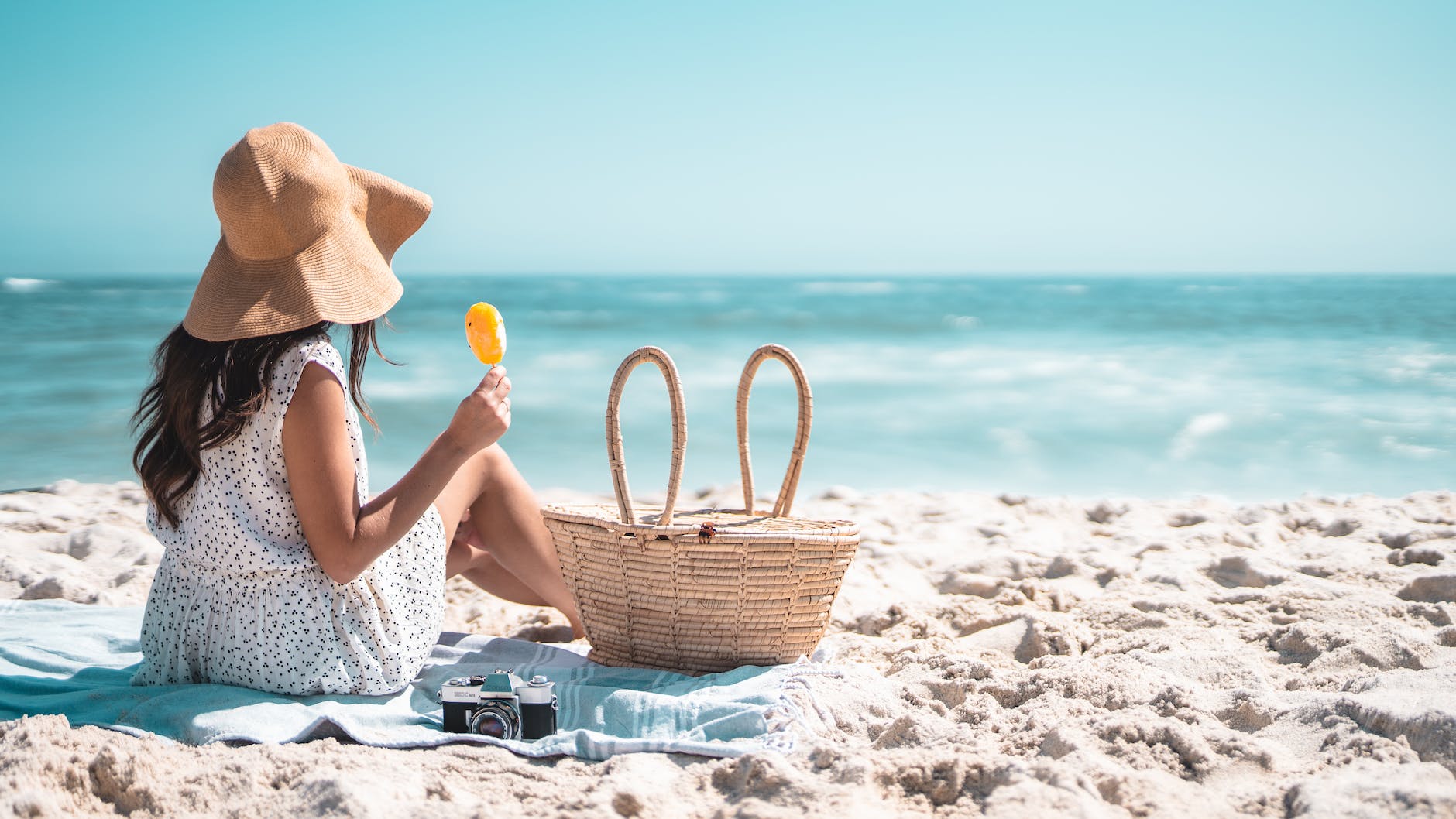 a woman relaxing at the beach
