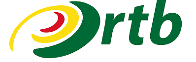Logo vert jaune rouge avec les lettres rtb sur fond blanc