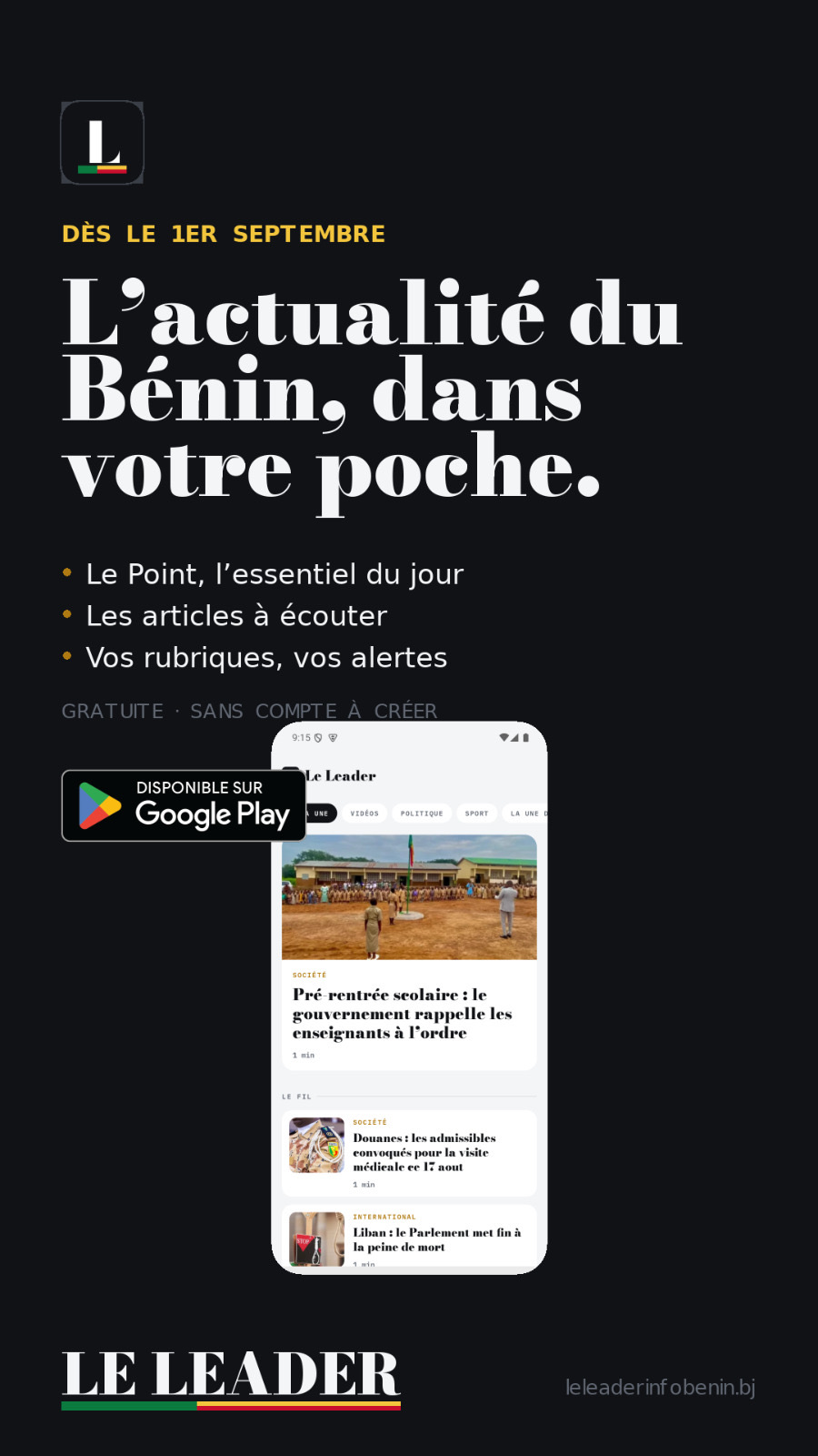 L’application Le Leader Info déployée