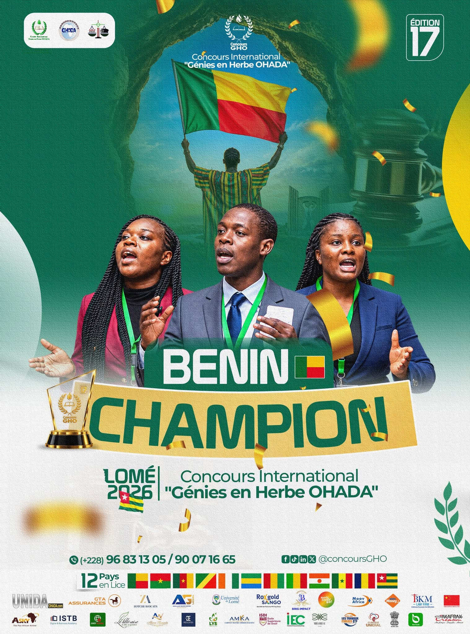Affiche des gagnants du jeu Génie en Herbe